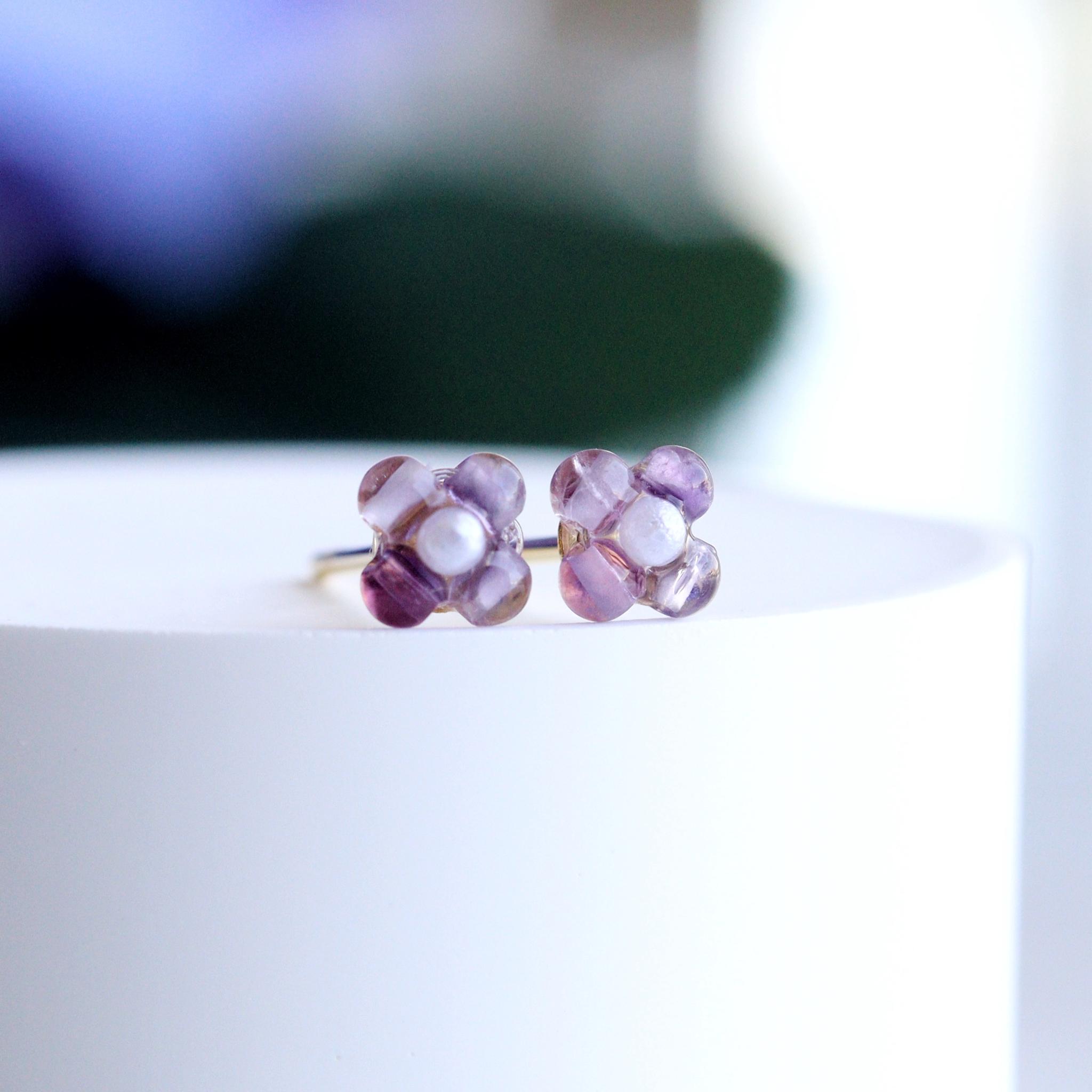 小さな紫陽花の耳飾り | 5枚目