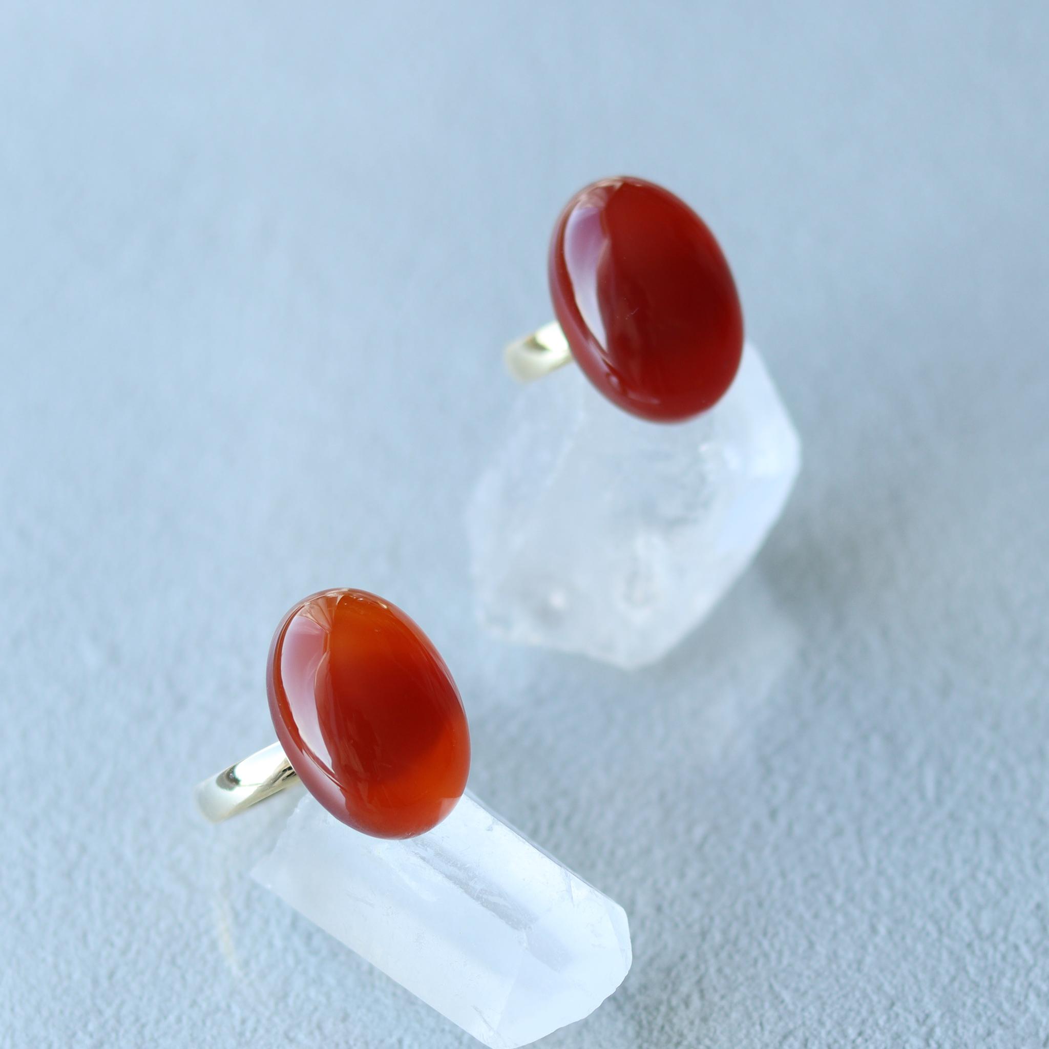 石を愉しむレッドアゲートのリング | 2枚目