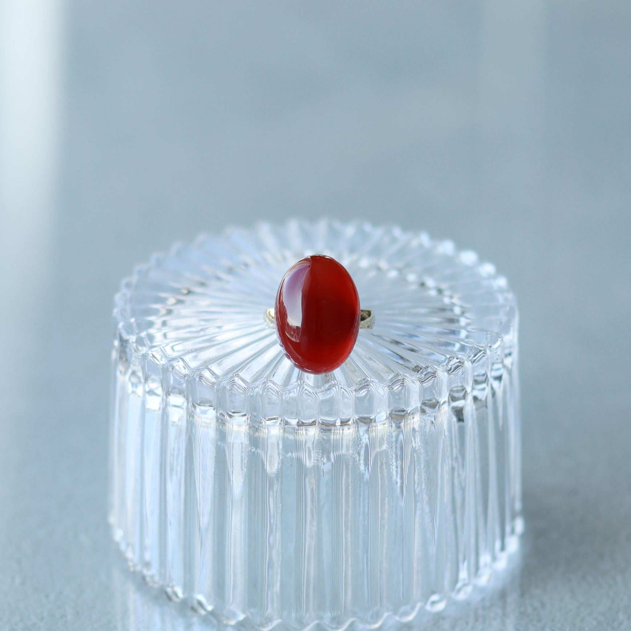 石を愉しむレッドアゲートのリング | 5枚目